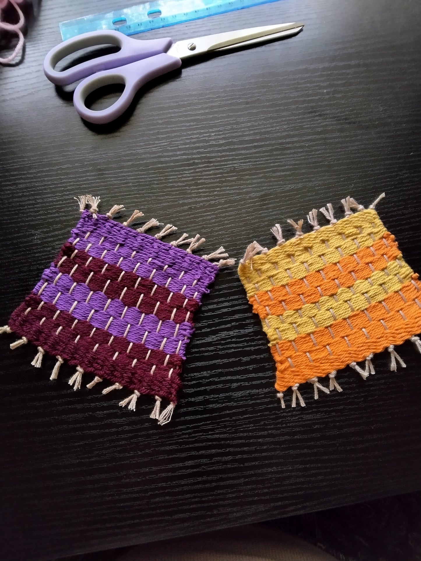 Striped Woven Mug Rug Coasters (4 pack)