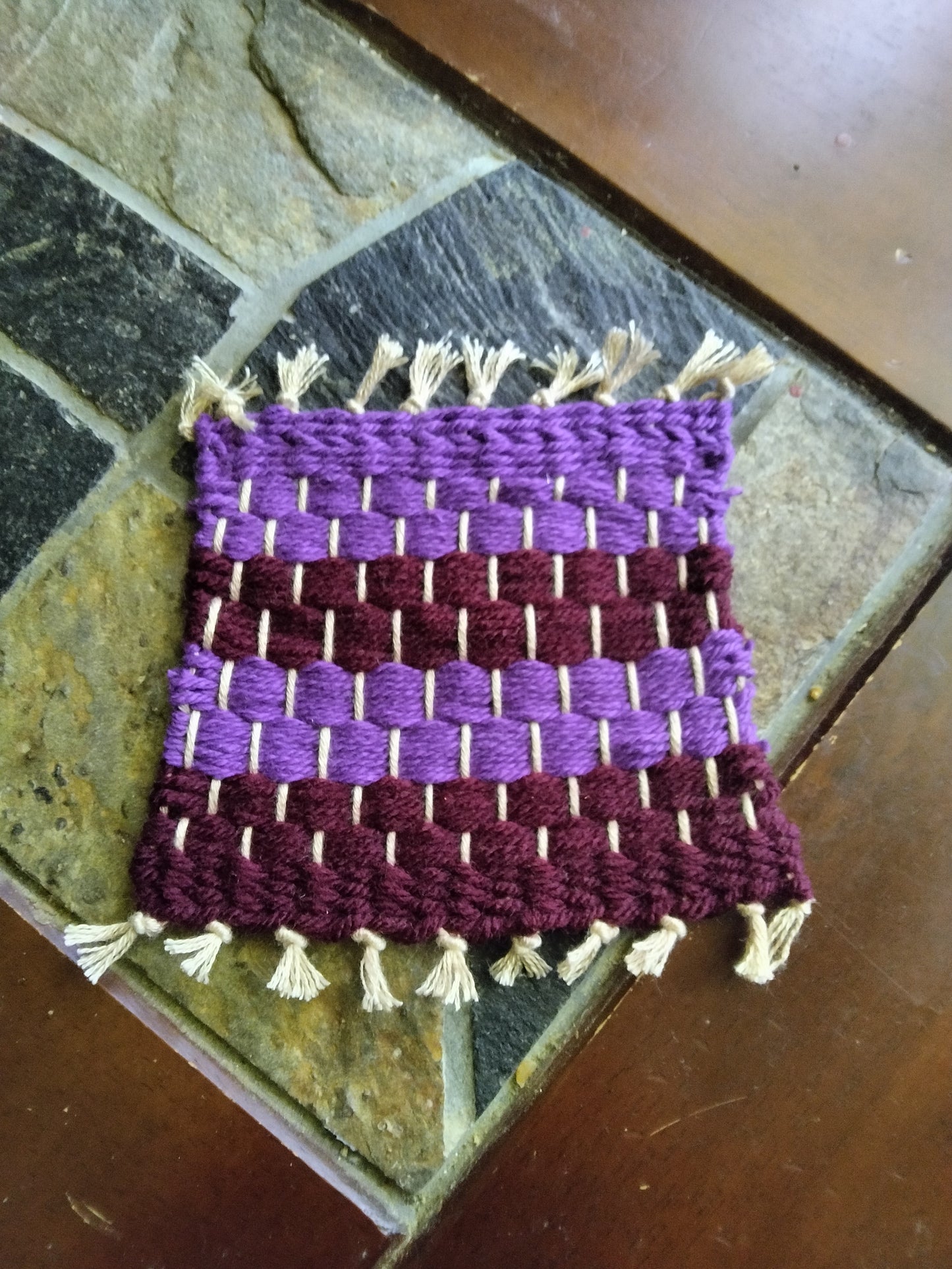 Striped Woven Mug Rug Coasters (4 pack)